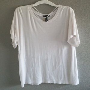 Crew neck white tee w/ star pendant